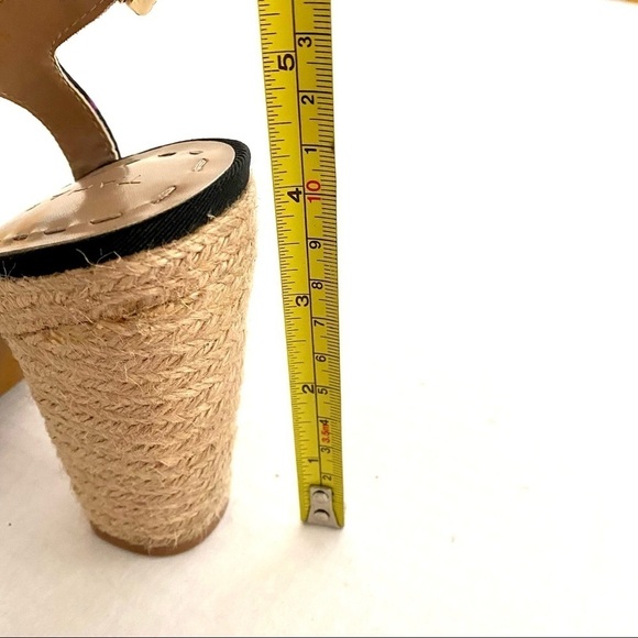 TAHARI Bangle Espadrille Sandals 7.5M Floral Print Jute Spring Summer Festival - Picture 13 of 15
